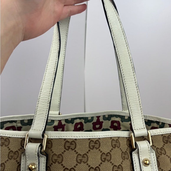 Gucci Web Tote with Green and Red Stripes - Picture 6 of 16
